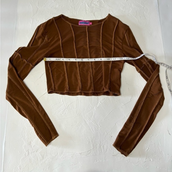 Edikted Brown Raw Hem Crop Top - Picture 8 of 8